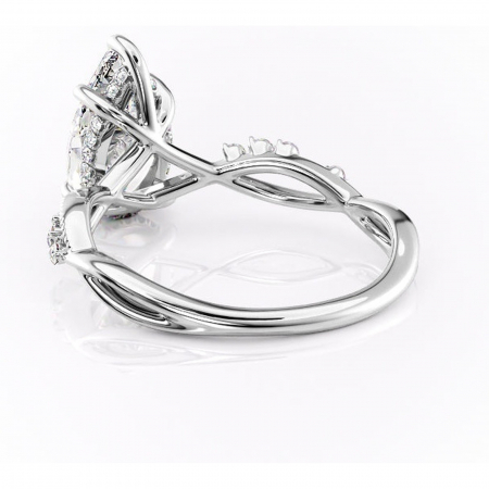 Inel de logodnă Crystal din aur Alb 18kt cu moissanite tăietură pară – Pietre laterale rafinată pentru profil mediu | Personalizează și configurează gratuit online [3]