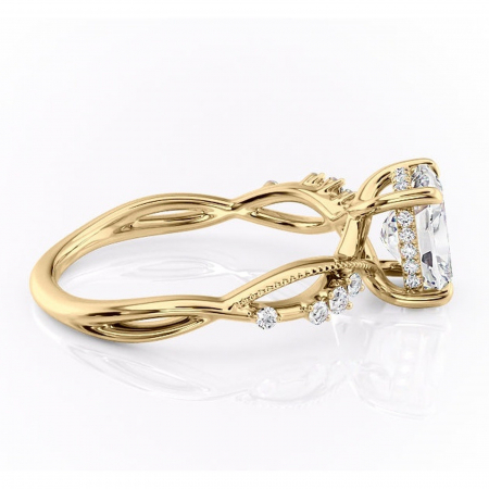 Inel de logodnă Crystal din aur Galben 14kt cu moissanite tăietură asscher – Pietre laterale rafinată pentru profil mediu | Personalizează și configurează gratuit online [1]