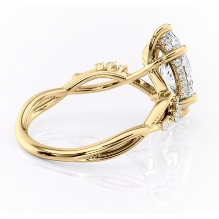 Inel de logodnă Crystal din aur Galben 14kt cu moissanite tăietură marquise – Pietre laterale rafinată pentru profil mediu | Personalizează și configurează gratuit online [2]