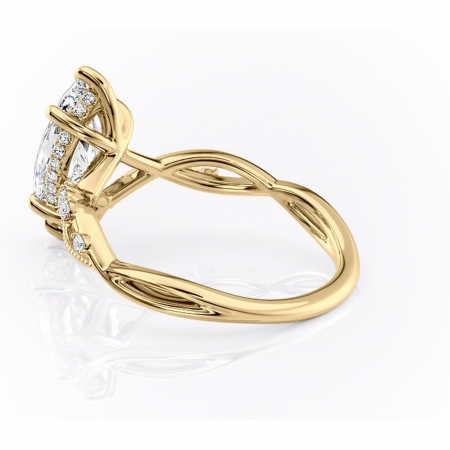 Inel de logodnă Crystal din aur Galben 14kt cu moissanite tăietură marquise – Pietre laterale rafinată pentru profil mediu | Personalizează și configurează gratuit online [4]