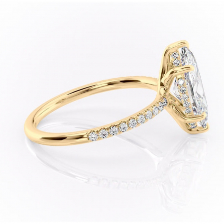 Inel de logodnă Daisy din aur Galben 14kt cu moissanite tăietură marquise – Montură pavé rafinată pentru profil jos | Personalizează și configurează gratuit online [1]