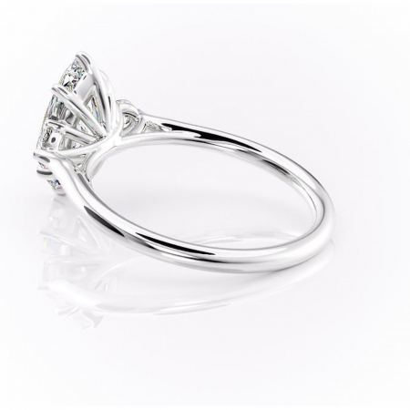 Inel de logodnă Delphine din aur Alb 14kt cu moissanite tăietură marquise – Montură cu trei pietre rafinată pentru profil mediu | Personalizează și configurează gratuit online [4]