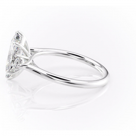 Inel de logodnă Delphine din aur Alb 14kt cu moissanite tăietură marquise – Montură cu trei pietre rafinată pentru profil mediu | Personalizează și configurează gratuit online [5]