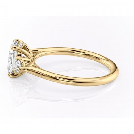 Inel de logodnă Delphine din aur Galben 14kt cu moissanite tăietură asscher – Montură cu trei pietre rafinată pentru profil mediu | Personalizează și configurează gratuit online [5]