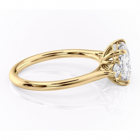 Inel de logodnă Delphine din aur Galben 14kt cu moissanite tăietură princess – Montură cu trei pietre rafinată pentru profil mediu | Personalizează și configurează gratuit online [1]
