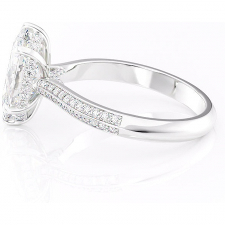 Inel de logodnă Elara din aur Alb 14kt cu moissanite tăietură marquise – Montură pavé rafinată pentru profil înalt | Personalizează și configurează gratuit online [5]
