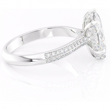 Inel de logodnă Elara din aur Alb 14kt cu moissanite tăietură marquise – Montură pavé rafinată pentru profil înalt | Personalizează și configurează gratuit online [1]