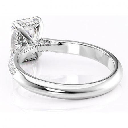 Inel de logodnă Elara din aur Alb 14kt cu moissanite tăietură radiantă – Montură pavé rafinată pentru profil înalt | Personalizează și configurează gratuit online [3]