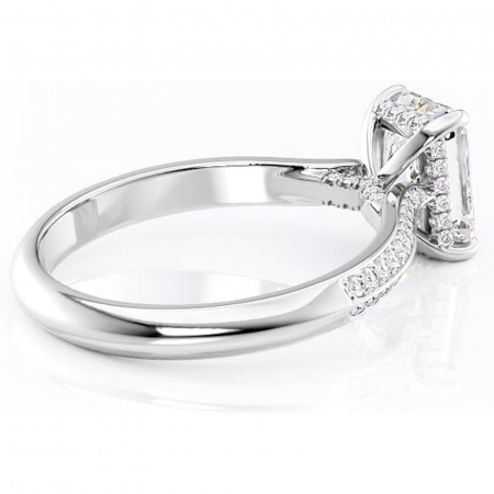 Inel de logodnă Elara din aur Alb 14kt cu moissanite tăietură radiantă – Montură pavé rafinată pentru profil înalt | Personalizează și configurează gratuit online [2]