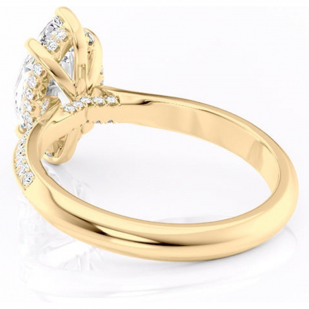 Inel de logodnă Elara din aur Galben 14kt cu moissanite tăietură marquise – Montură pavé rafinată pentru profil înalt | Personalizează și configurează gratuit online [3]