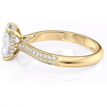 Inel de logodnă Elara din aur Galben 18kt cu moissanite tăietură radiantă – Montură pavé rafinată pentru profil înalt | Personalizează și configurează gratuit online [5]