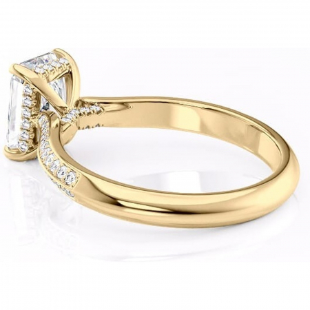 Inel de logodnă Elara din aur Galben 18kt cu moissanite tăietură radiantă – Montură pavé rafinată pentru profil înalt | Personalizează și configurează gratuit online [4]