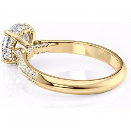 Inel de logodnă Elara din aur Galben 14kt cu moissanite tăietură rotundă – Montură pavé rafinată pentru profil înalt | Personalizează și configurează gratuit online [4]