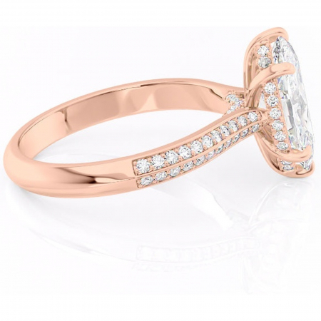 Inel de logodnă Elara din aur Rose 18kt cu moissanite tăietură marquise – Montură pavé rafinată pentru profil înalt | Personalizează și configurează gratuit online [1]