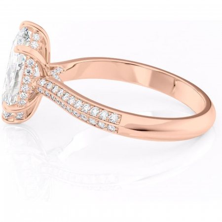 Inel de logodnă Elara din aur Rose 18kt cu moissanite tăietură marquise – Montură pavé rafinată pentru profil înalt | Personalizează și configurează gratuit online [5]