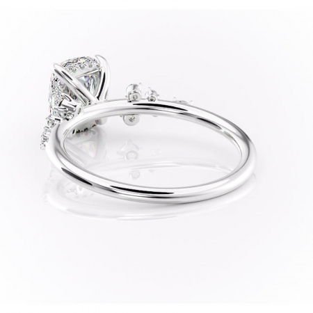 Inel de logodnă Elaris din aur Alb 14kt cu moissanite tăietură asscher – Pietre laterale rafinată pentru profil înalt | Personalizează și configurează gratuit online [3]