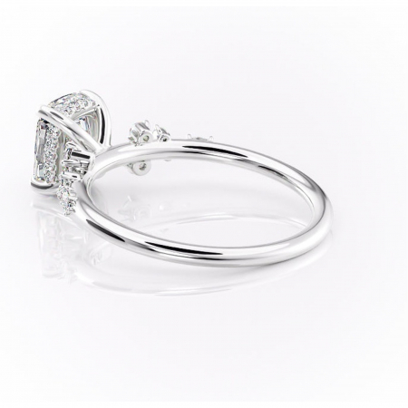 Inel de logodnă Elaris din aur Alb 14kt cu moissanite tăietură asscher – Pietre laterale rafinată pentru profil înalt | Personalizează și configurează gratuit online [4]