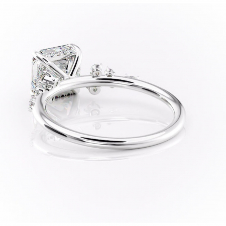Inel de logodnă Elaris din aur Alb 14kt cu moissanite tăietură asscher – Pietre laterale rafinată pentru profil înalt | Personalizează și configurează gratuit online [3]
