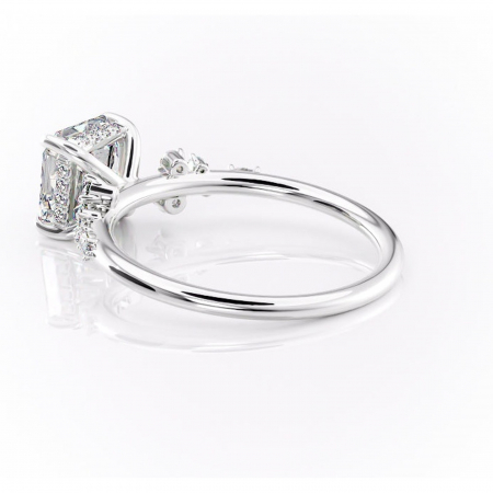 Inel de logodnă Elaris din aur Alb 14kt cu moissanite tăietură asscher – Pietre laterale rafinată pentru profil înalt | Personalizează și configurează gratuit online [4]