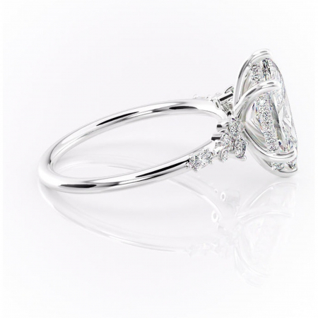 Inel de logodnă Elaris din aur Alb 14kt cu moissanite tăietură marquise – Pietre laterale rafinată pentru profil înalt | Personalizează și configurează gratuit online [1]