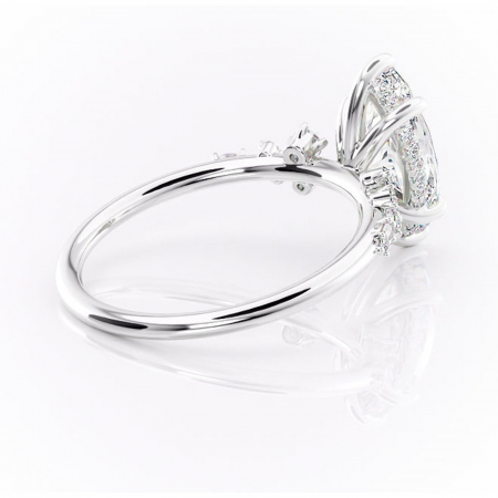 Inel de logodnă Elaris din aur Alb 14kt cu moissanite tăietură marquise – Pietre laterale rafinată pentru profil înalt | Personalizează și configurează gratuit online [2]