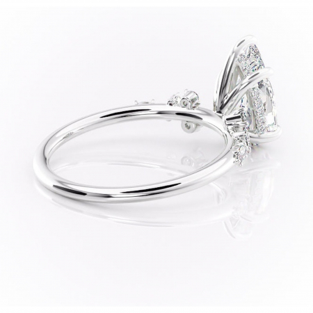 Inel de logodnă Elaris din aur Alb 14kt cu moissanite tăietură pară – Pietre laterale rafinată pentru profil înalt | Personalizează și configurează gratuit online [2]