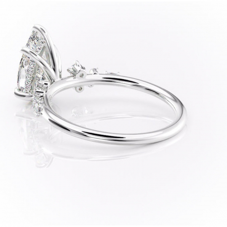 Inel de logodnă Elaris din aur Alb 14kt cu moissanite tăietură pară – Pietre laterale rafinată pentru profil înalt | Personalizează și configurează gratuit online [4]