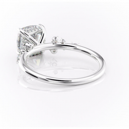 Inel de logodnă Elaris din aur Alb 14kt cu moissanite tăietură pernă – Pietre laterale rafinată pentru profil înalt | Personalizează și configurează gratuit online [3]