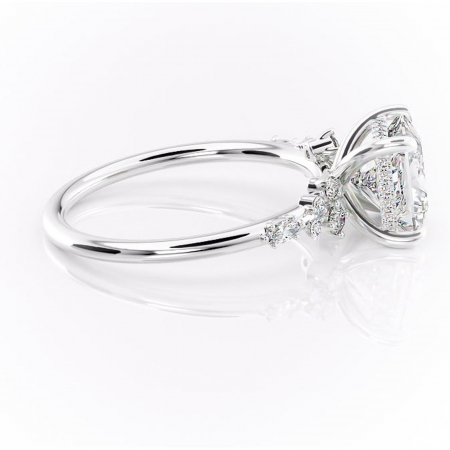 Inel de logodnă Elaris din aur Alb 14kt cu moissanite tăietură princess – Pietre laterale rafinată pentru profil înalt | Personalizează și configurează gratuit online [1]