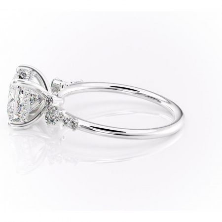 Inel de logodnă Elaris din aur Alb 14kt cu moissanite tăietură princess – Pietre laterale rafinată pentru profil înalt | Personalizează și configurează gratuit online [5]