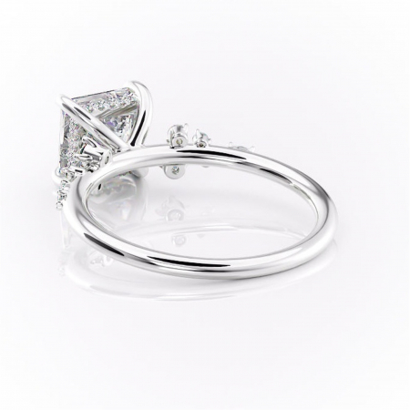 Inel de logodnă Elaris din aur Alb 14kt cu moissanite tăietură princess – Pietre laterale rafinată pentru profil înalt | Personalizează și configurează gratuit online [3]