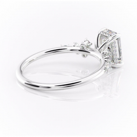 Inel de logodnă Elaris din aur Alb 14kt cu moissanite tăietură radiantă – Pietre laterale rafinată pentru profil înalt | Personalizează și configurează gratuit online [2]