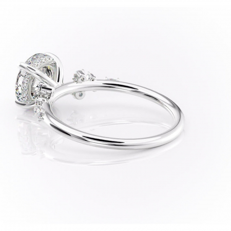 Inel de logodnă Elaris din aur Alb 14kt cu moissanite tăietură rotundă – Pietre laterale rafinată pentru profil înalt | Personalizează și configurează gratuit online [4]