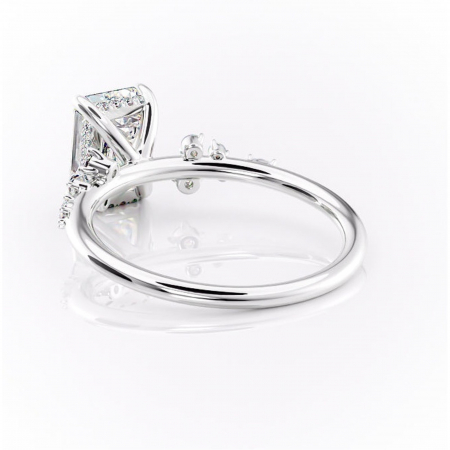 Inel de logodnă Elaris din aur Alb 14kt cu moissanite tăietură smarald – Pietre laterale rafinată pentru profil înalt | Personalizează și configurează gratuit online [3]