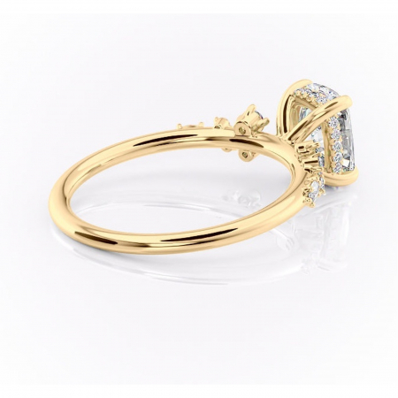 Inel de logodnă Elaris din aur Galben 14kt cu moissanite tăietură asscher – Pietre laterale rafinată pentru profil înalt | Personalizează și configurează gratuit online [2]