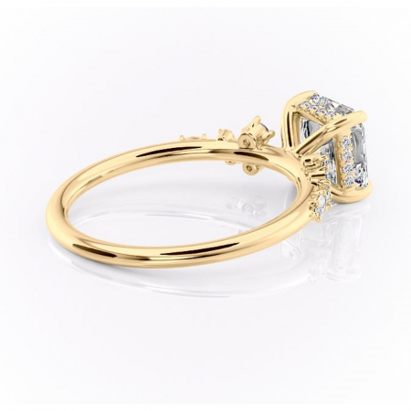 Inel de logodnă Elaris din aur Galben 18kt cu moissanite tăietură asscher – Pietre laterale rafinată pentru profil înalt | Personalizează și configurează gratuit online [2]