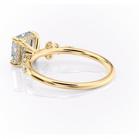 Inel de logodnă Elaris din aur Galben 18kt cu moissanite tăietură asscher – Pietre laterale rafinată pentru profil înalt | Personalizează și configurează gratuit online [4]