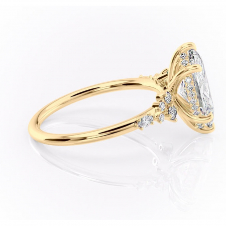 Inel de logodnă Elaris din aur Galben 18kt cu moissanite tăietură marquise – Pietre laterale rafinată pentru profil înalt | Personalizează și configurează gratuit online [1]