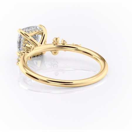 Inel de logodnă Elaris din aur Galben 14kt cu moissanite tăietură pernă – Pietre laterale rafinată pentru profil înalt | Personalizează și configurează gratuit online [3]