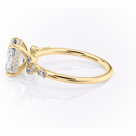 Inel de logodnă Elaris din aur Galben 14kt cu moissanite tăietură radiantă – Pietre laterale rafinată pentru profil înalt | Personalizează și configurează gratuit online [5]