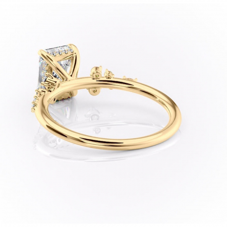 Inel de logodnă Elaris din aur Galben 14kt cu moissanite tăietură radiantă – Pietre laterale rafinată pentru profil înalt | Personalizează și configurează gratuit online [3]
