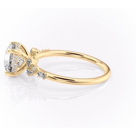 Inel de logodnă Elaris din aur Galben 14kt cu moissanite tăietură rotundă – Pietre laterale rafinată pentru profil înalt | Personalizează și configurează gratuit online [5]
