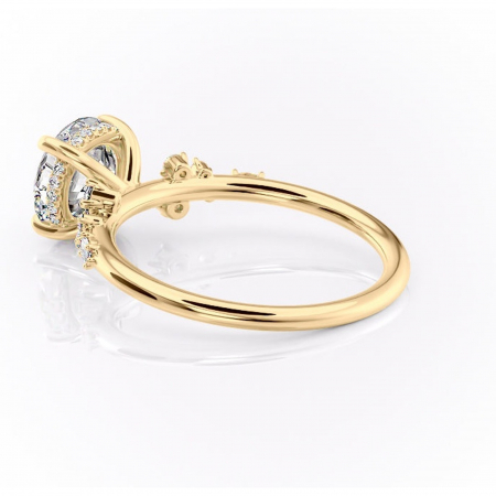Inel de logodnă Elaris din aur Galben 14kt cu moissanite tăietură rotundă – Pietre laterale rafinată pentru profil înalt | Personalizează și configurează gratuit online [4]