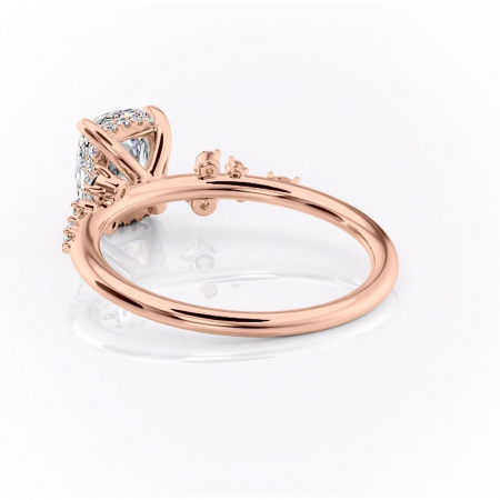 Inel de logodnă Elaris din aur Rose 14kt cu moissanite tăietură asscher – Pietre laterale rafinată pentru profil înalt | Personalizează și configurează gratuit online [3]