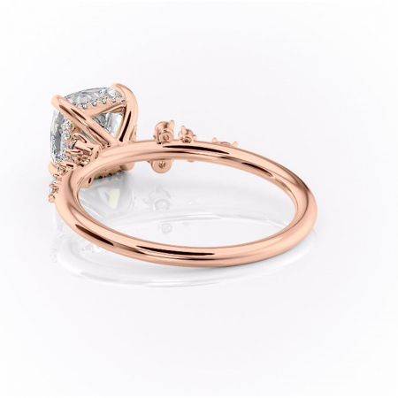Inel de logodnă Elaris din aur Rose 14kt cu moissanite tăietură pernă – Pietre laterale rafinată pentru profil înalt | Personalizează și configurează gratuit online [3]