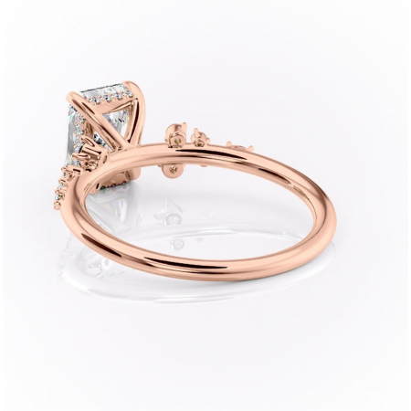 Inel de logodnă Elaris din aur Rose 18kt cu moissanite tăietură radiantă – Pietre laterale rafinată pentru profil înalt | Personalizează și configurează gratuit online [3]