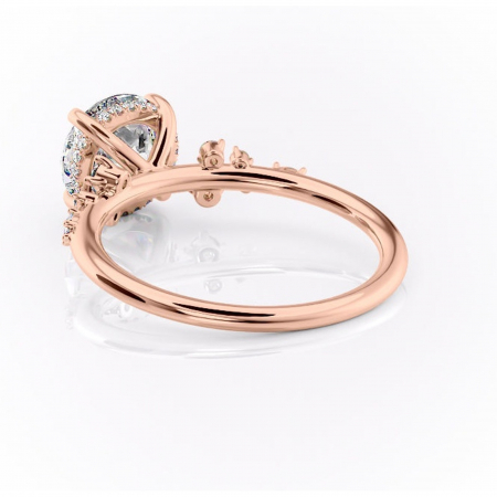 Inel de logodnă Elaris din aur Rose 14kt cu moissanite tăietură rotundă – Pietre laterale rafinată pentru profil înalt | Personalizează și configurează gratuit online [3]