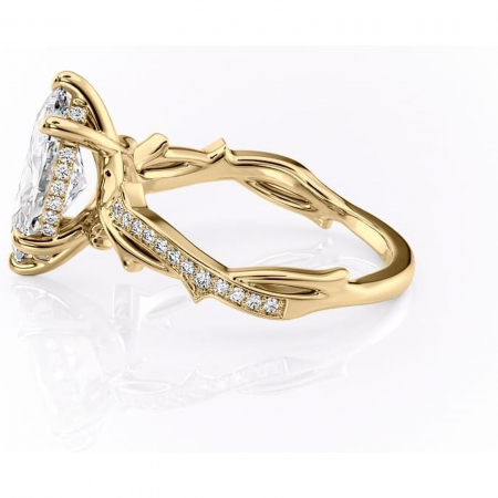 Inel de logodnă Eleanor din aur Galben 14kt cu moissanite tăietură marquise – Montură pavé rafinată pentru profil mediu | Personalizează și configurează gratuit online [5]