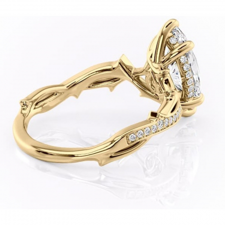 Inel de logodnă Eleanor din aur Galben 14kt cu moissanite tăietură marquise – Montură pavé rafinată pentru profil mediu | Personalizează și configurează gratuit online [2]