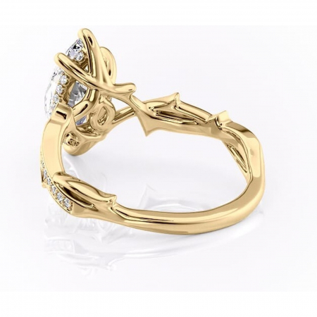 Inel de logodnă Eleanor din aur Galben 14kt cu moissanite tăietură marquise – Montură pavé rafinată pentru profil mediu | Personalizează și configurează gratuit online [3]
